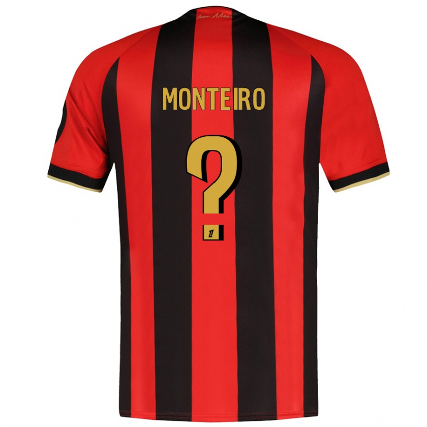 Kandiny Niño Camiseta Laurenzo Monteiro #0 Rojo Negro 1ª Equipación 2024/25 La Camisa Chile