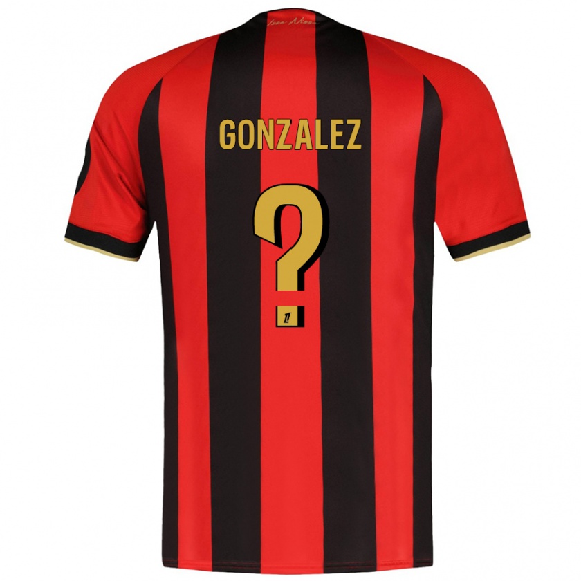 Kandiny Niño Camiseta Anthony Gonzalez #0 Rojo Negro 1ª Equipación 2024/25 La Camisa Chile