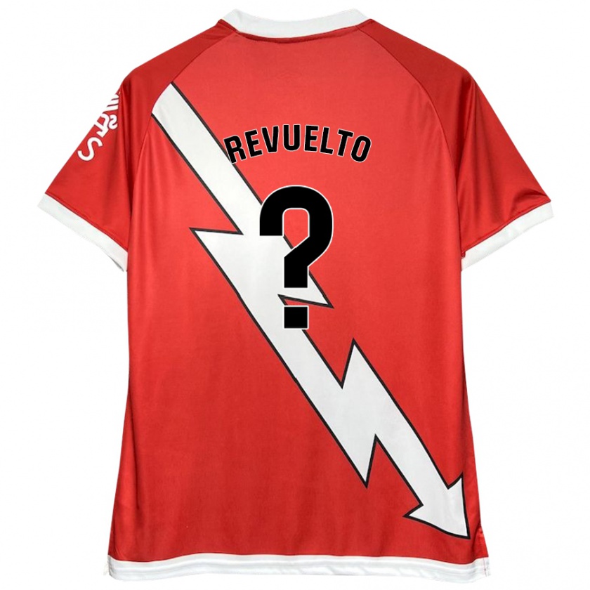 Kandiny Niño Camiseta Víctor Revuelto #0 Blanco Rojo 1ª Equipación 2024/25 La Camisa Chile