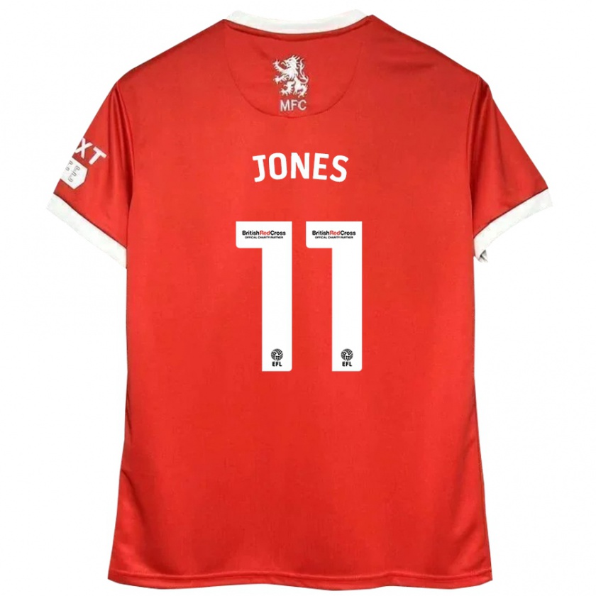 Kandiny Niño Camiseta Isaiah Jones #11 Rojo Blanco 1ª Equipación 2024/25 La Camisa Chile