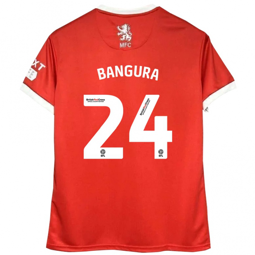 Kandiny Niño Camiseta Alex Bangura #24 Rojo Blanco 1ª Equipación 2024/25 La Camisa Chile