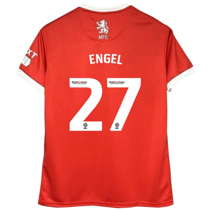 Kandiny Niño Camiseta Lukas Engel #27 Rojo Blanco 1ª Equipación 2024/25 La Camisa Chile