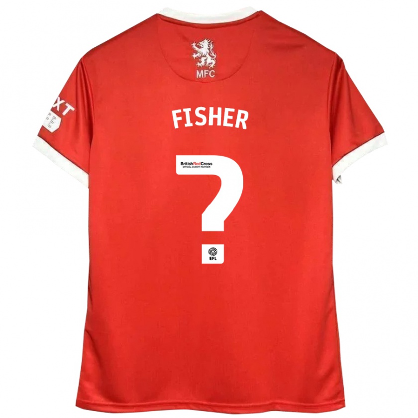 Kandiny Niño Camiseta Nathan Fisher #0 Rojo Blanco 1ª Equipación 2024/25 La Camisa Chile