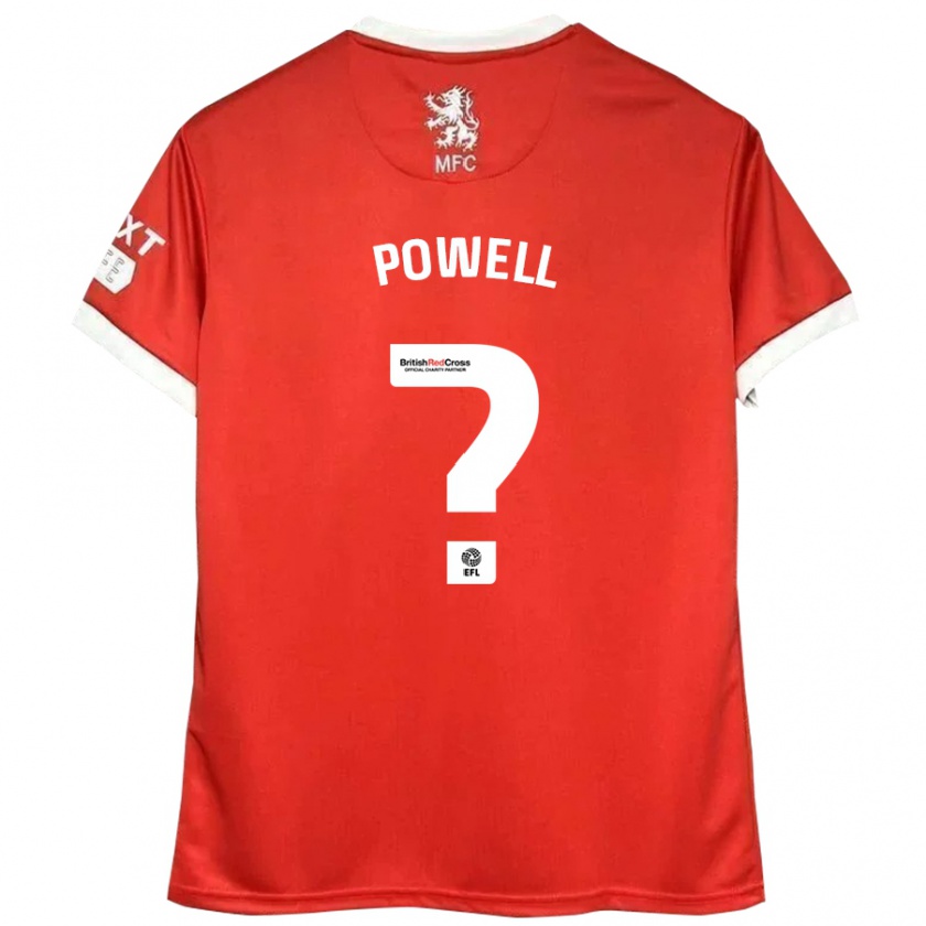 Kandiny Niño Camiseta Rio Patterson-Powell #0 Rojo Blanco 1ª Equipación 2024/25 La Camisa Chile