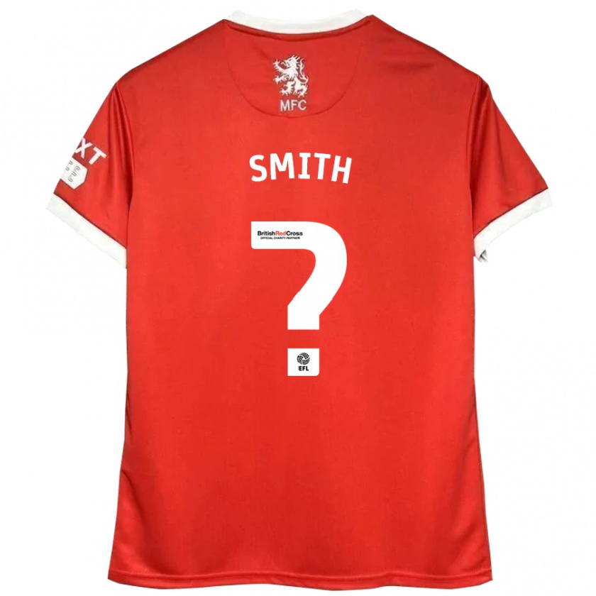 Kandiny Niño Camiseta Tyler Smith #0 Rojo Blanco 1ª Equipación 2024/25 La Camisa Chile