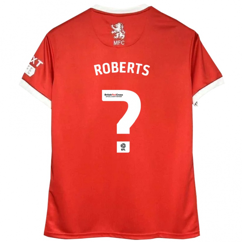 Kandiny Niño Camiseta Joe Roberts #0 Rojo Blanco 1ª Equipación 2024/25 La Camisa Chile