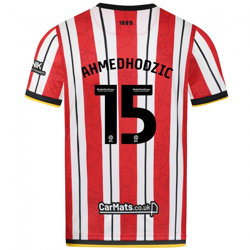 Kandiny Niño Camiseta Anel Ahmedhodzic #15 Rojo Blanco Rayas 1ª Equipación 2024/25 La Camisa Chile