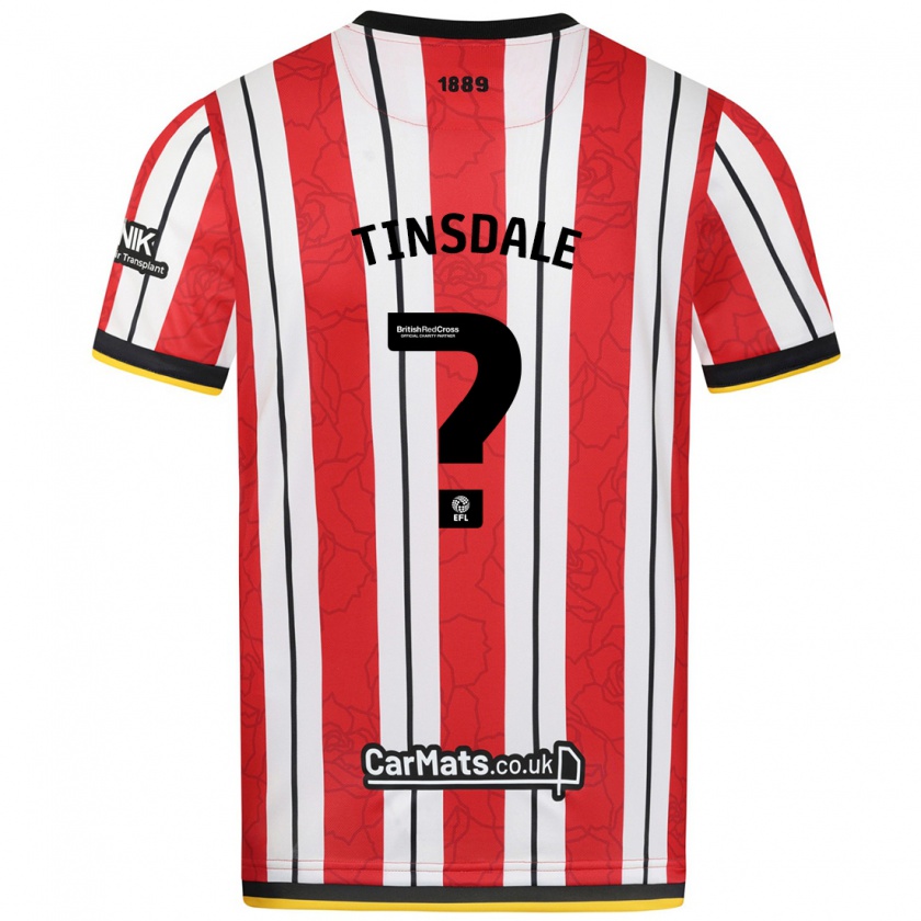 Kandiny Niño Camiseta Jay Tinsdale #0 Rojo Blanco Rayas 1ª Equipación 2024/25 La Camisa Chile