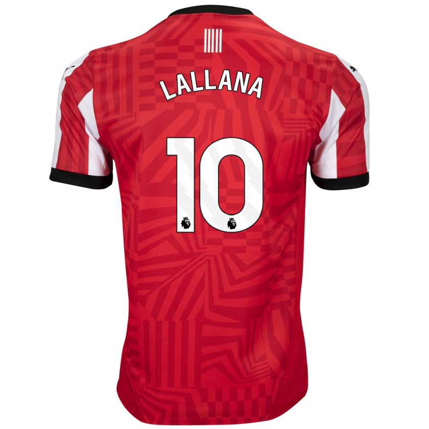 Kandiny Niño Camiseta Adam Lallana #10 Rojo Blanco 1ª Equipación 2024/25 La Camisa Chile