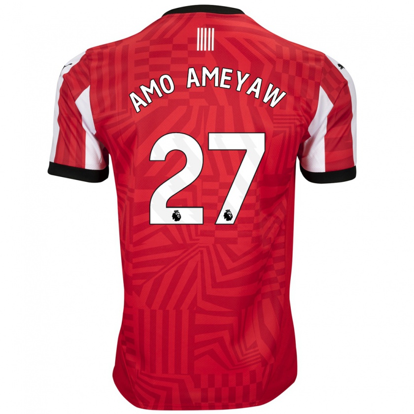 Kandiny Niño Camiseta Samuel Amo-Ameyaw #27 Rojo Blanco 1ª Equipación 2024/25 La Camisa Chile