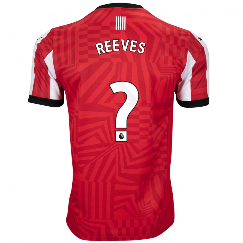 Kandiny Niño Camiseta Ben Reeves #0 Rojo Blanco 1ª Equipación 2024/25 La Camisa Chile