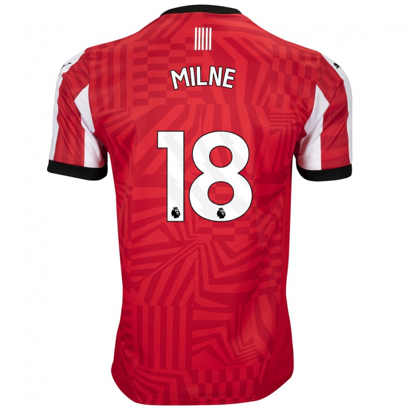 Kandiny Niño Camiseta Izzy Milne #18 Rojo Blanco 1ª Equipación 2024/25 La Camisa Chile