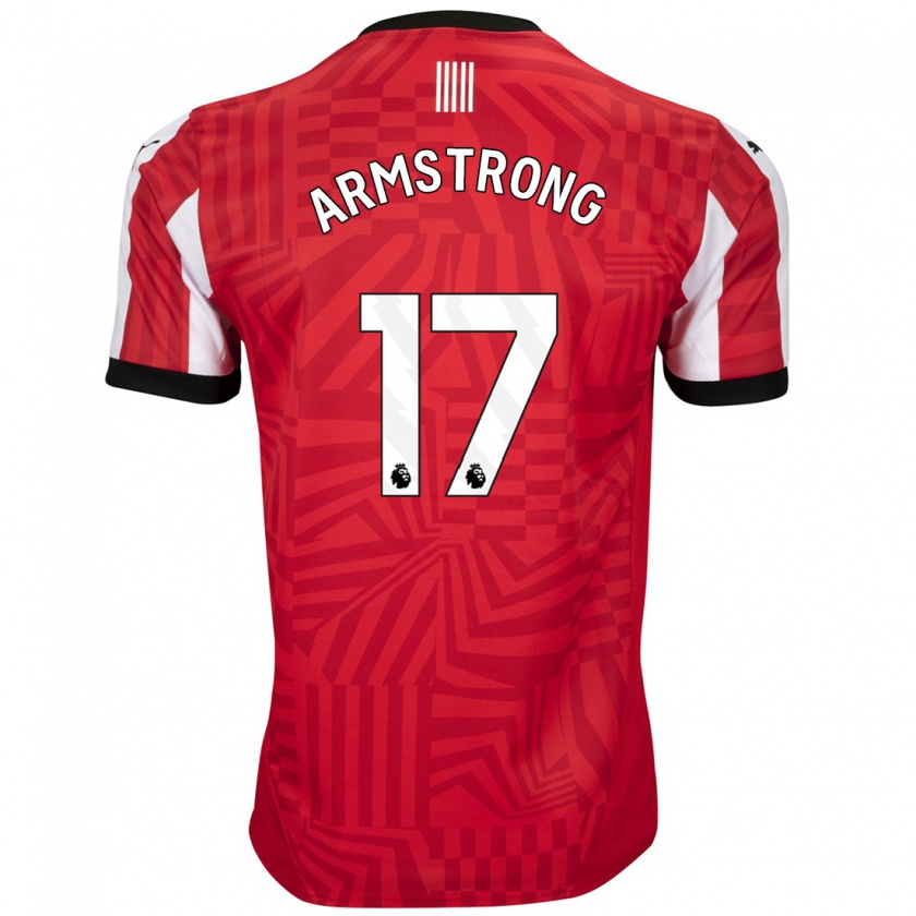 Kandiny Niño Camiseta Stuart Armstrong #17 Rojo Blanco 1ª Equipación 2024/25 La Camisa Chile