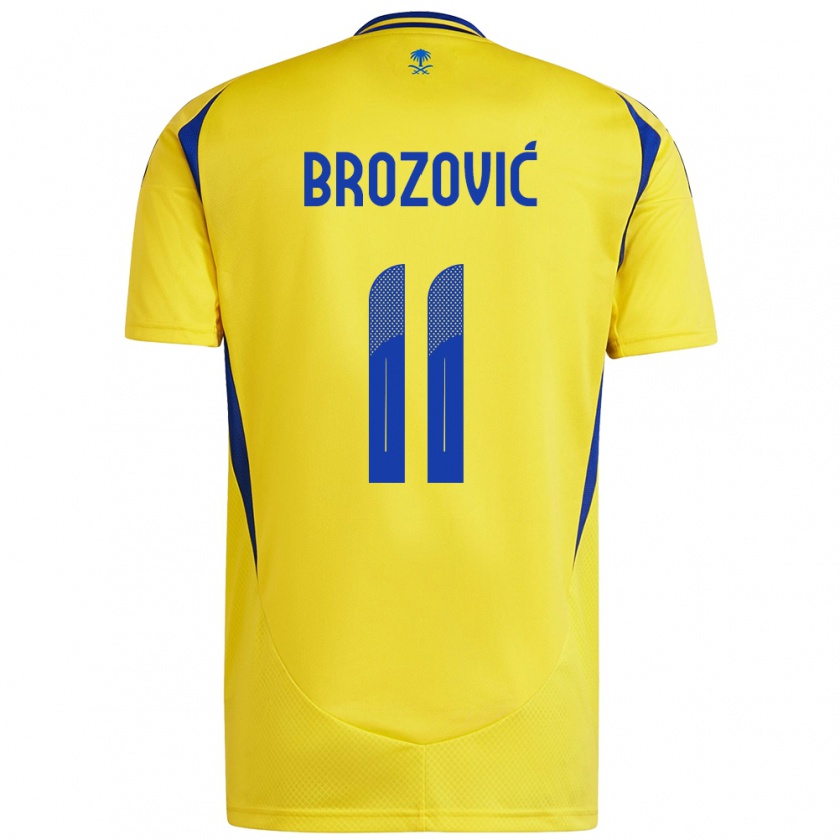 Kandiny Niño Camiseta Marcelo Brozovic #11 Amarillo Azul 1ª Equipación 2024/25 La Camisa Chile