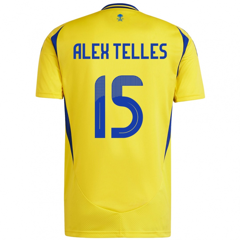 Kandiny Niño Camiseta Alex Telles #15 Amarillo Azul 1ª Equipación 2024/25 La Camisa Chile