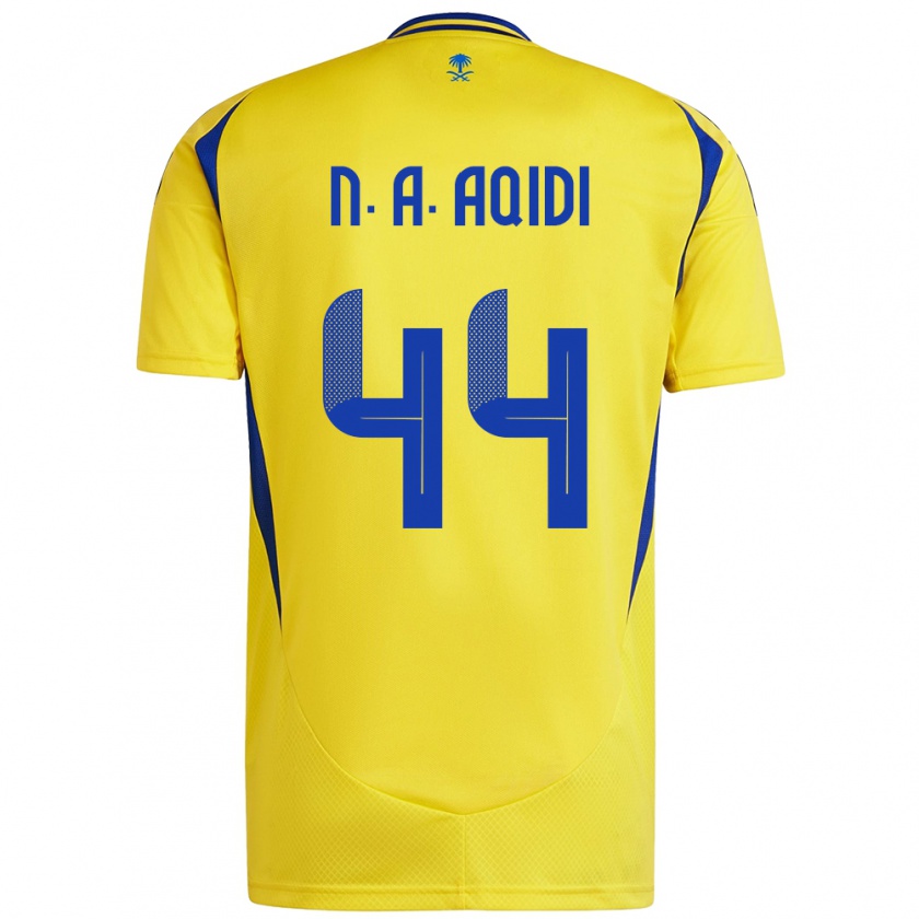 Kandiny Niño Camiseta Nawaf Al-Aqidi #44 Amarillo Azul 1ª Equipación 2024/25 La Camisa Chile