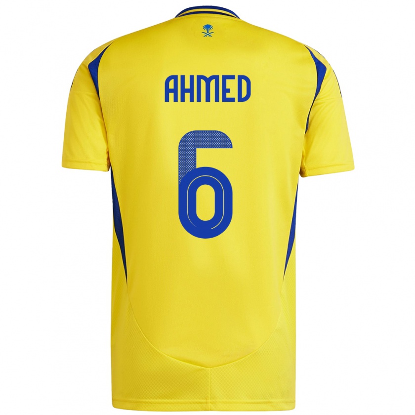 Kandiny Niño Camiseta Aseel Ahmed #6 Amarillo Azul 1ª Equipación 2024/25 La Camisa Chile