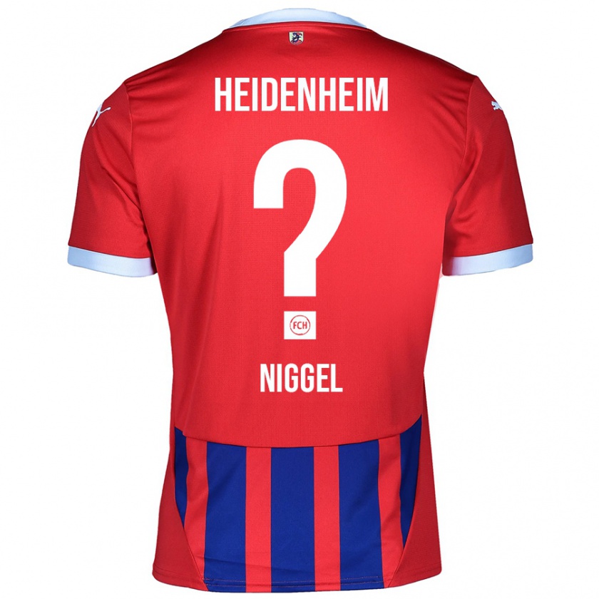 Kandiny Niño Camiseta Henrik Niggel #0 Rojo Azul 1ª Equipación 2024/25 La Camisa Chile