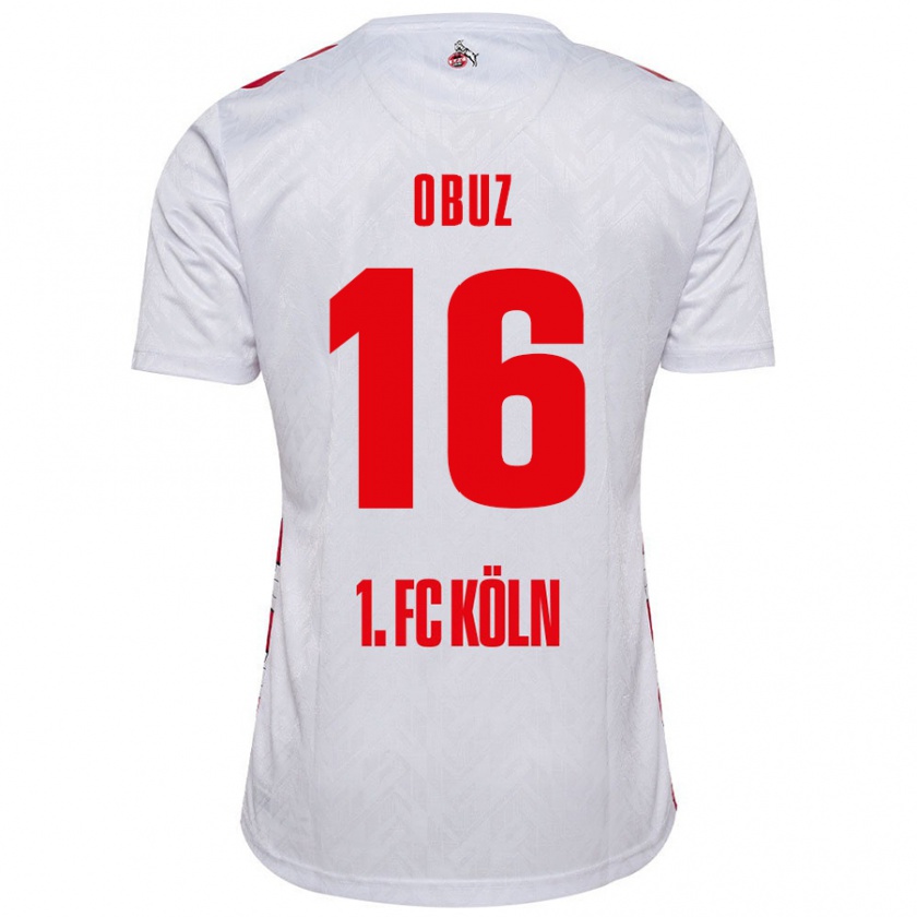 Kandiny Niño Camiseta Marvin Obuz #16 Blanco Rojo 1ª Equipación 2024/25 La Camisa Chile