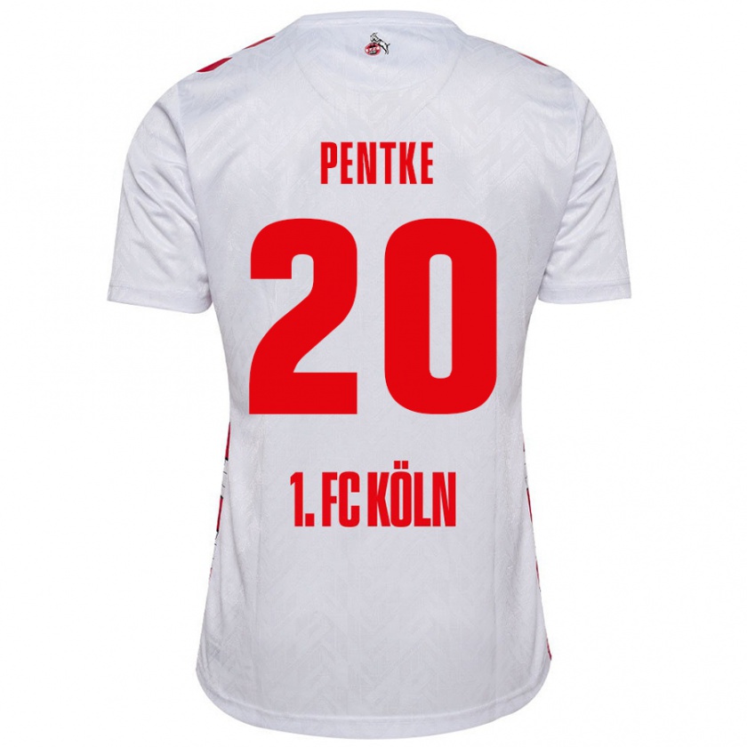 Kandiny Niño Camiseta Philipp Pentke #20 Blanco Rojo 1ª Equipación 2024/25 La Camisa Chile