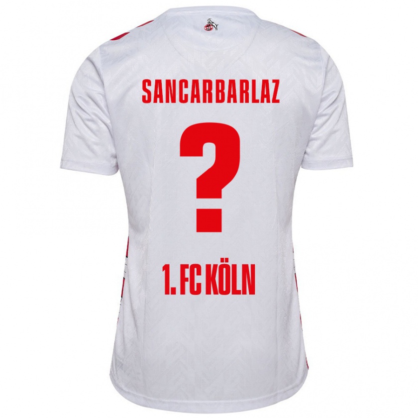 Kandiny Niño Camiseta Keyhan Sancarbarlaz #0 Blanco Rojo 1ª Equipación 2024/25 La Camisa Chile