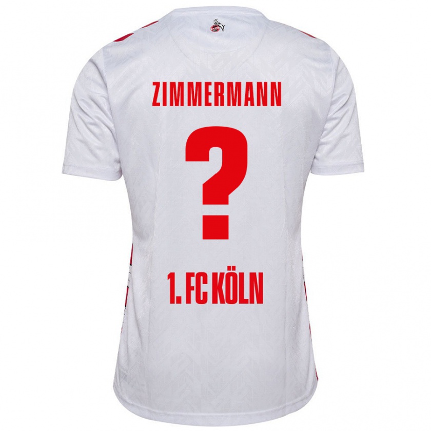 Kandiny Niño Camiseta Nick Zimmermann #0 Blanco Rojo 1ª Equipación 2024/25 La Camisa Chile