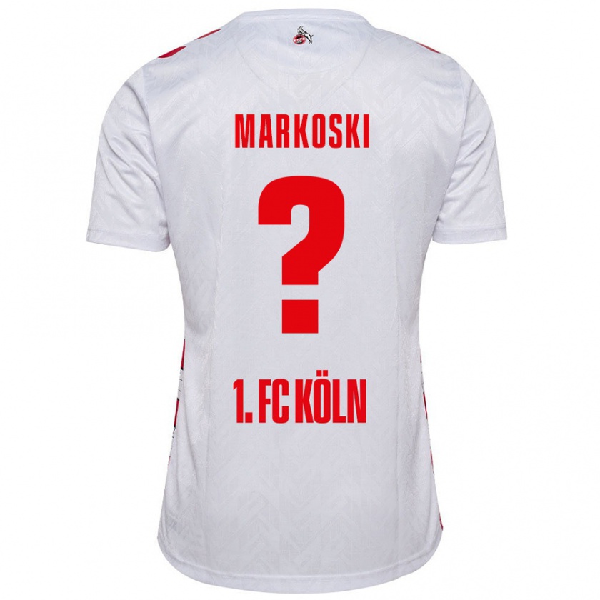 Kandiny Niño Camiseta Kristian Markoski #0 Blanco Rojo 1ª Equipación 2024/25 La Camisa Chile