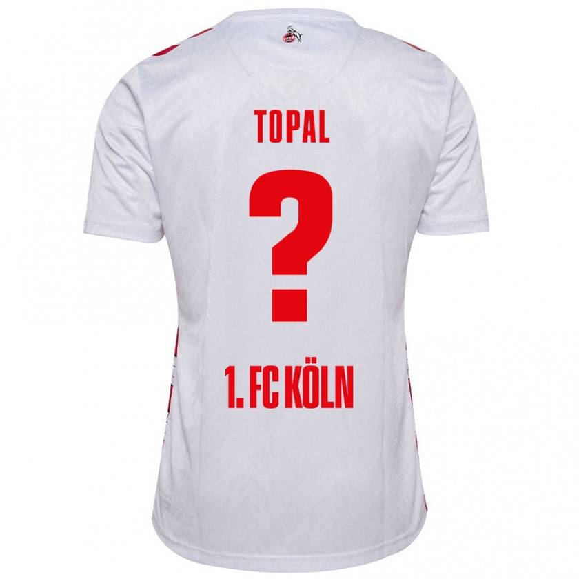 Kandiny Niño Camiseta Sidar Topal #0 Blanco Rojo 1ª Equipación 2024/25 La Camisa Chile