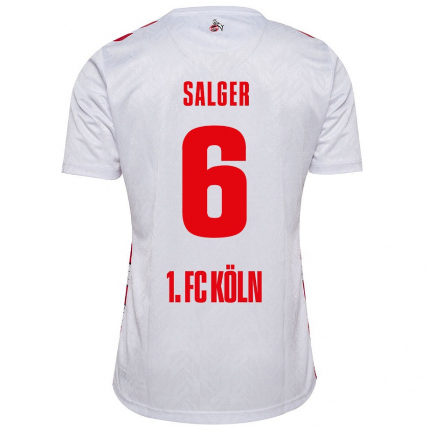 Kandiny Niño Camiseta Stephan Salger #6 Blanco Rojo 1ª Equipación 2024/25 La Camisa Chile