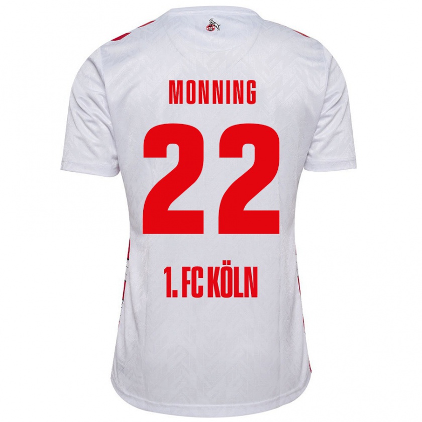 Kandiny Niño Camiseta Marlon Monning #22 Blanco Rojo 1ª Equipación 2024/25 La Camisa Chile