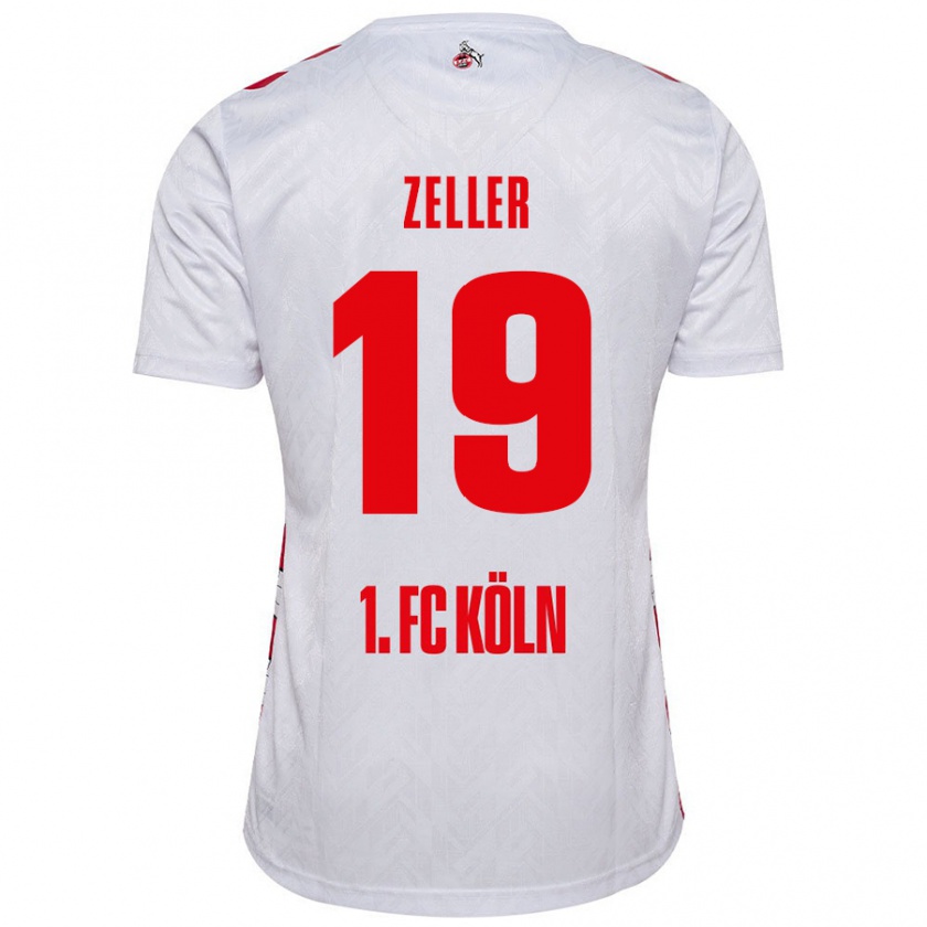 Kandiny Niño Camiseta Dóra Zeller #19 Blanco Rojo 1ª Equipación 2024/25 La Camisa Chile