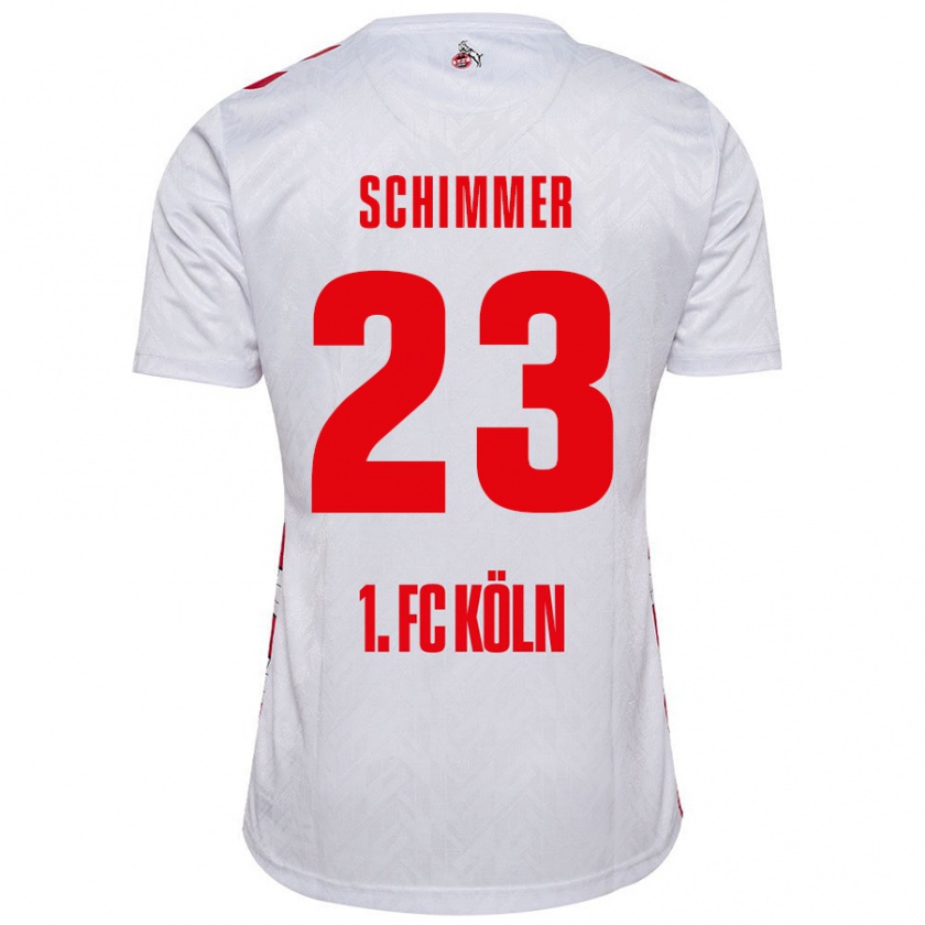 Kandiny Niño Camiseta Marleen Schimmer #23 Blanco Rojo 1ª Equipación 2024/25 La Camisa Chile