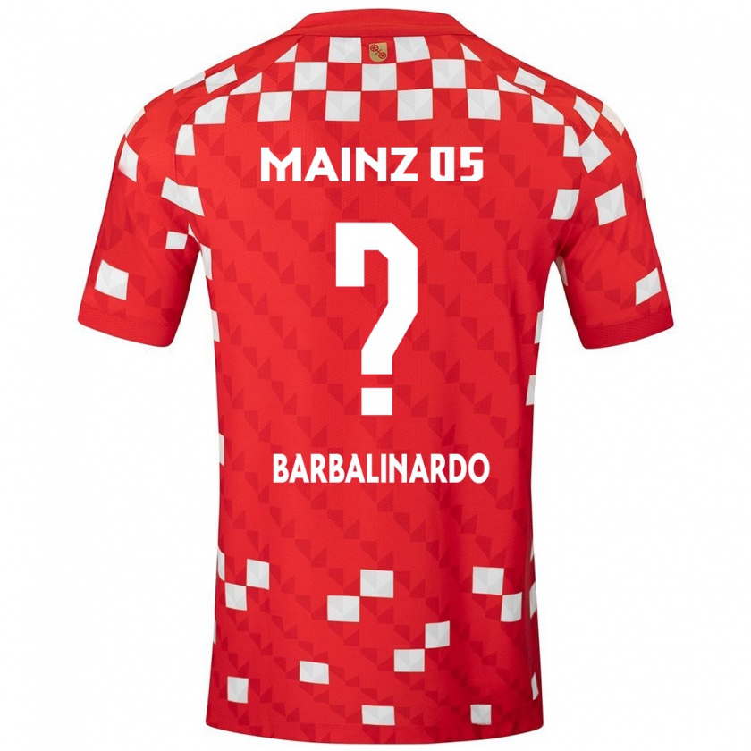 Kandiny Niño Camiseta Jordan Barbalinardo #0 Blanco Rojo 1ª Equipación 2024/25 La Camisa Chile