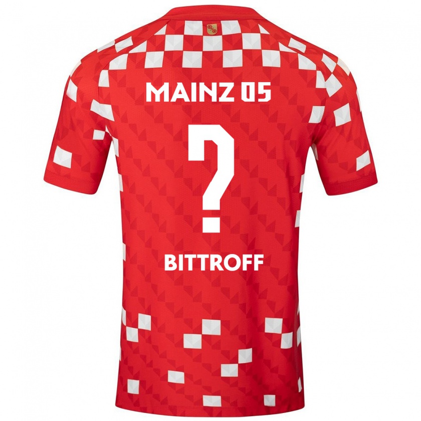 Kandiny Niño Camiseta Maurice Bittroff #0 Blanco Rojo 1ª Equipación 2024/25 La Camisa Chile