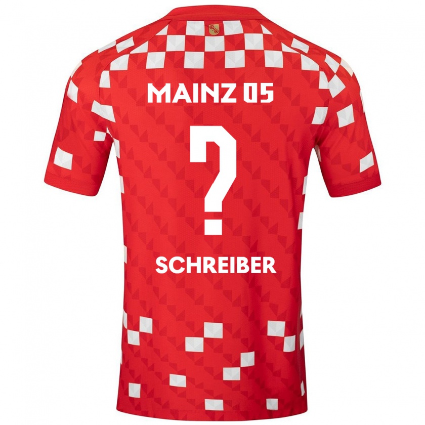 Kandiny Niño Camiseta Philipp Schreiber #0 Blanco Rojo 1ª Equipación 2024/25 La Camisa Chile