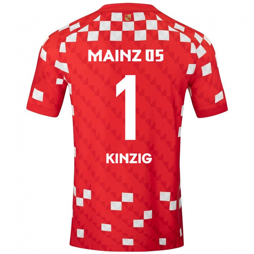 Kandiny Niño Camiseta Maximilian Kinzig #1 Blanco Rojo 1ª Equipación 2024/25 La Camisa Chile