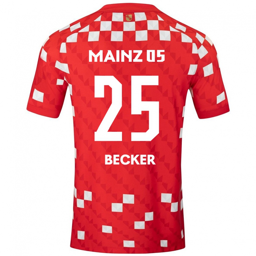 Kandiny Niño Camiseta Kathrin Becker #25 Blanco Rojo 1ª Equipación 2024/25 La Camisa Chile