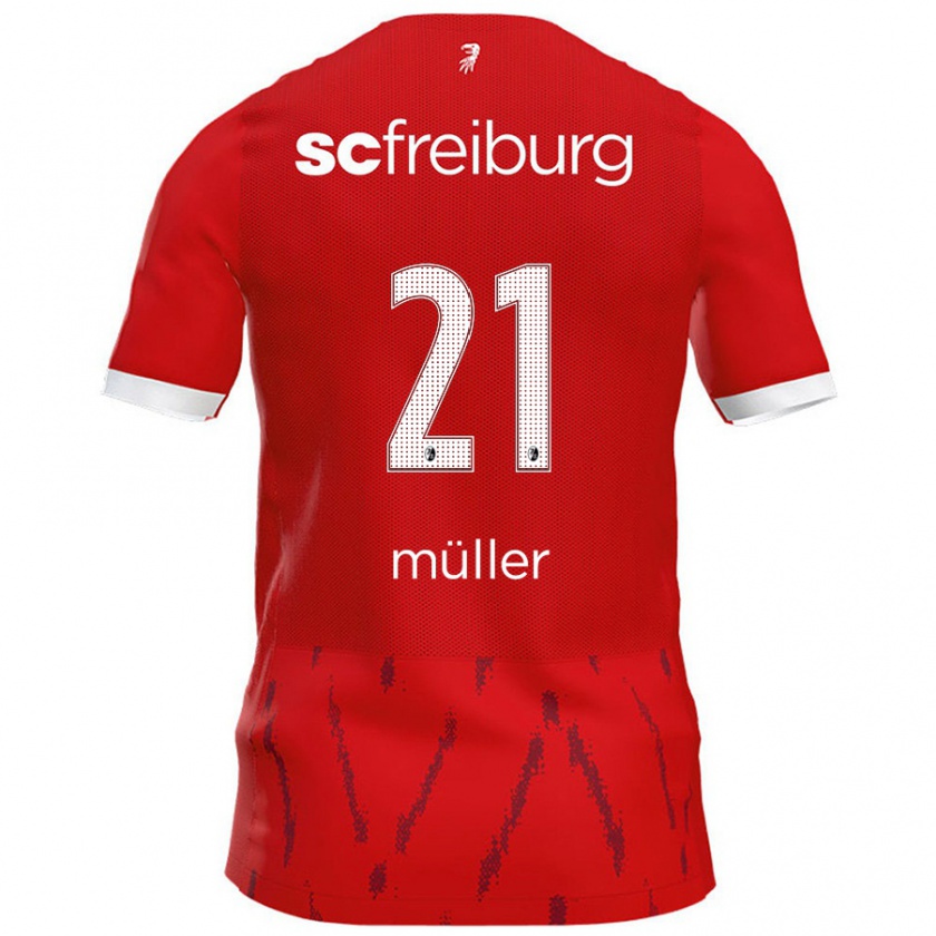 Kandiny Niño Camiseta Florian Müller #21 Rojo 1ª Equipación 2024/25 La Camisa Chile