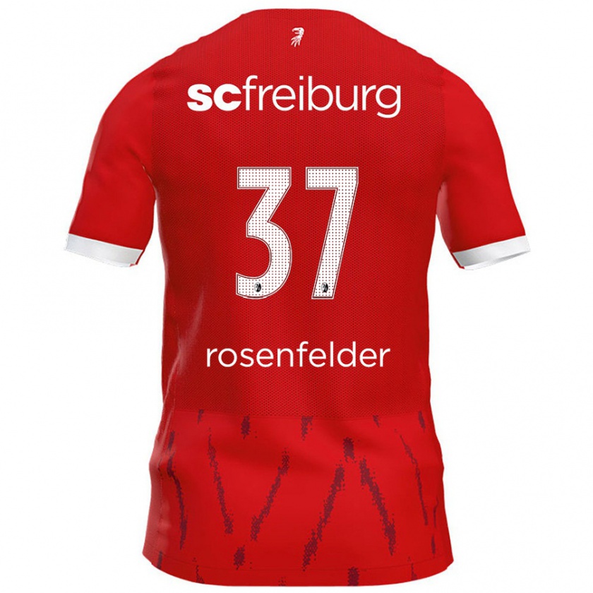 Kandiny Niño Camiseta Max Rosenfelder #37 Rojo 1ª Equipación 2024/25 La Camisa Chile