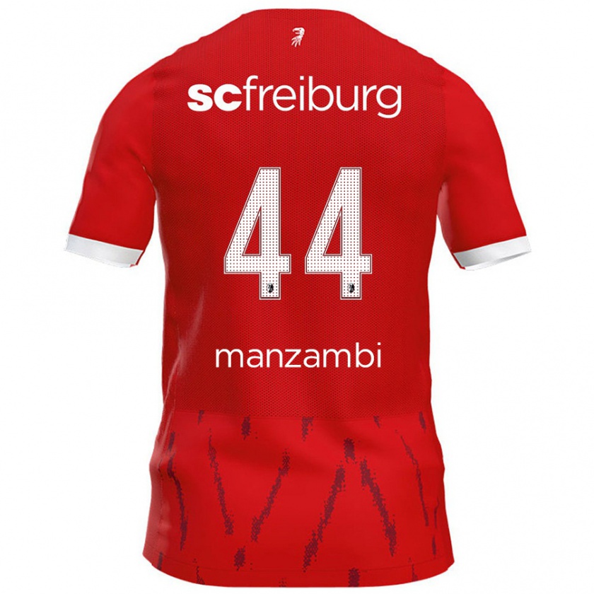 Kandiny Niño Camiseta Johan Manzambi #44 Rojo 1ª Equipación 2024/25 La Camisa Chile