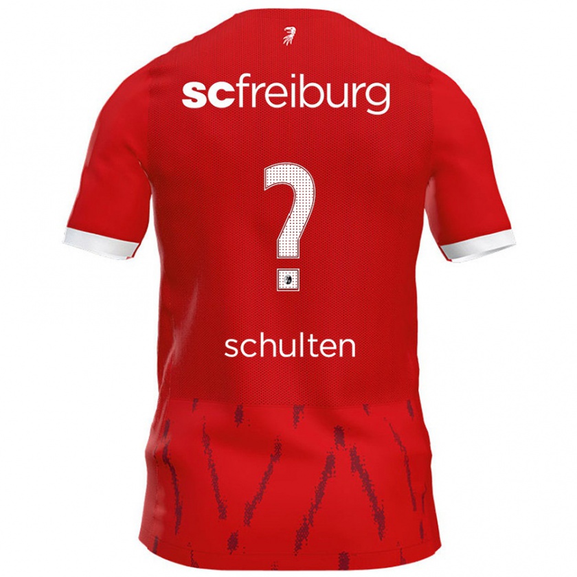 Kandiny Niño Camiseta Luca Schulten #0 Rojo 1ª Equipación 2024/25 La Camisa Chile