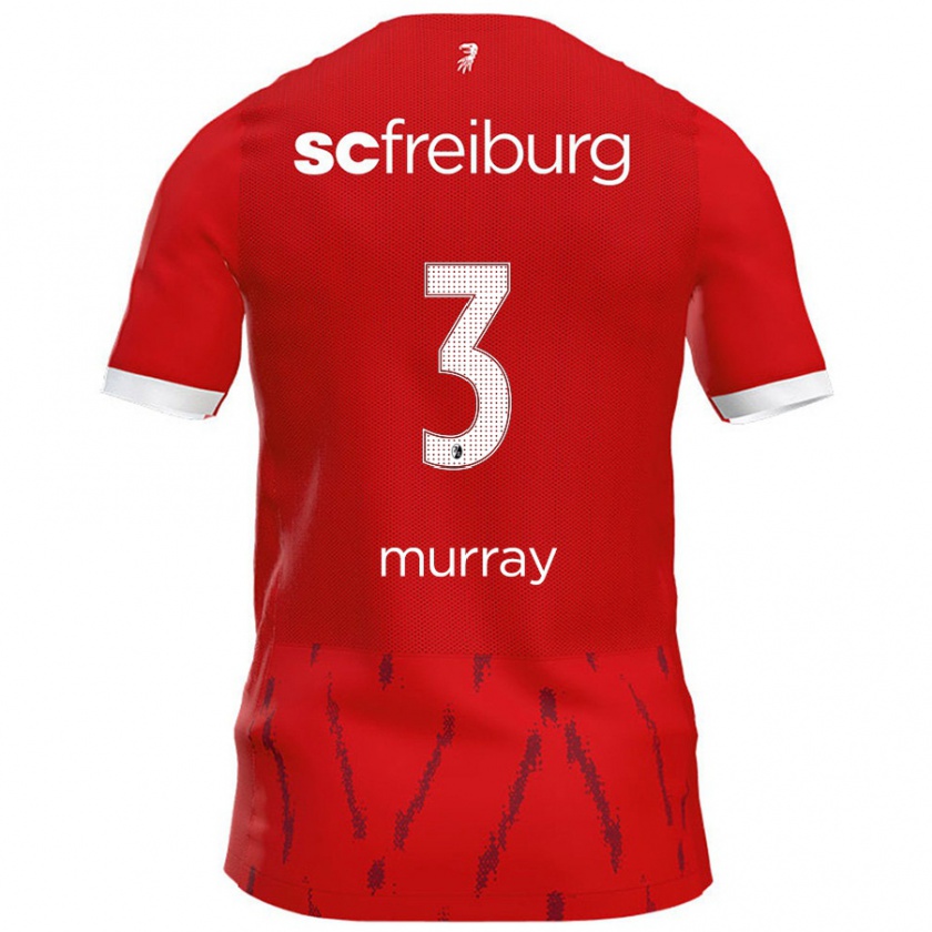 Kandiny Niño Camiseta Drew Murray #3 Rojo 1ª Equipación 2024/25 La Camisa Chile