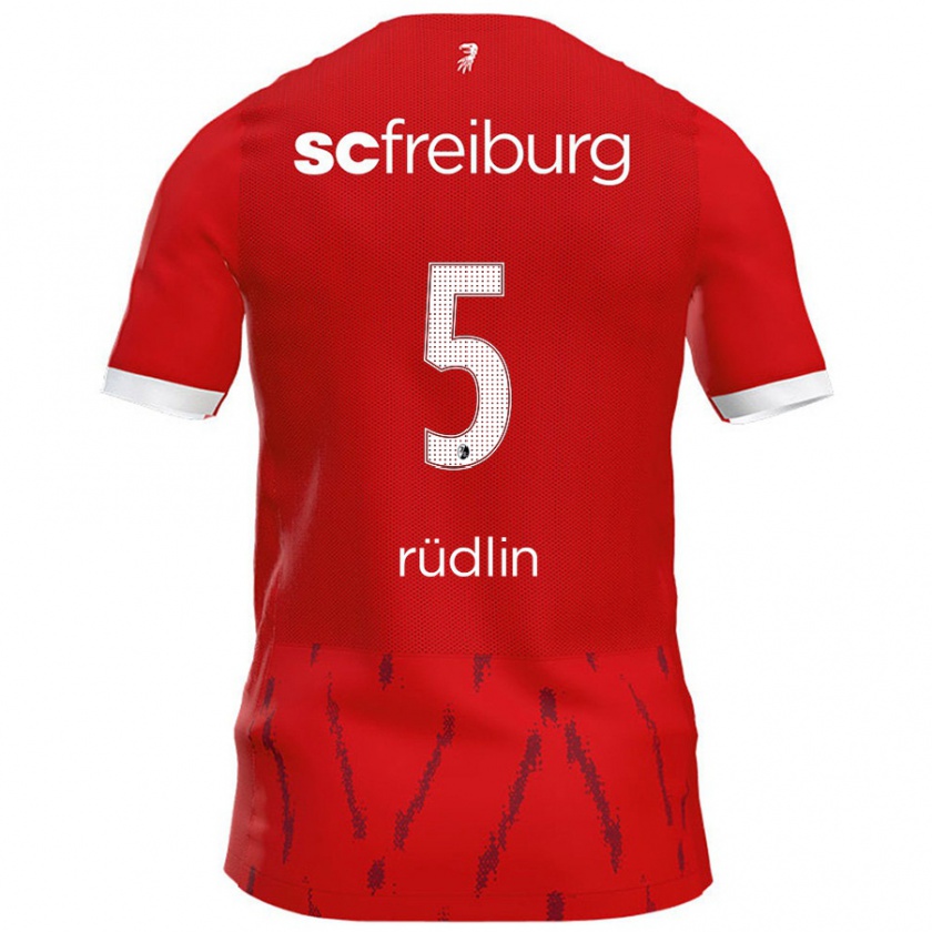 Kandiny Niño Camiseta Fabian Rüdlin #5 Rojo 1ª Equipación 2024/25 La Camisa Chile