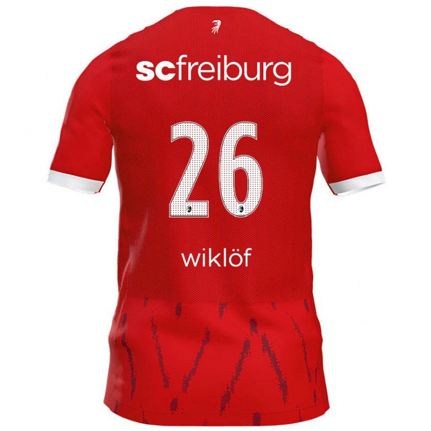 Kandiny Niño Camiseta Oscar Wiklöf #26 Rojo 1ª Equipación 2024/25 La Camisa Chile