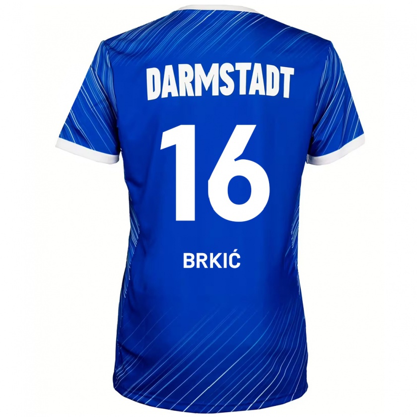 Kandiny Niño Camiseta Amar Brkić #16 Azul Blanco 1ª Equipación 2024/25 La Camisa Chile