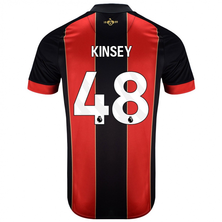 Kandiny Niño Camiseta Max Kinsey #48 Rojo Negro 1ª Equipación 2024/25 La Camisa Chile