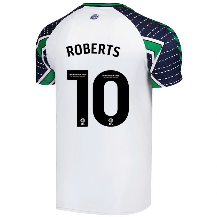 Kandiny Niño Camiseta Patrick Roberts #10 Blanco 2ª Equipación 2024/25 La Camisa Chile