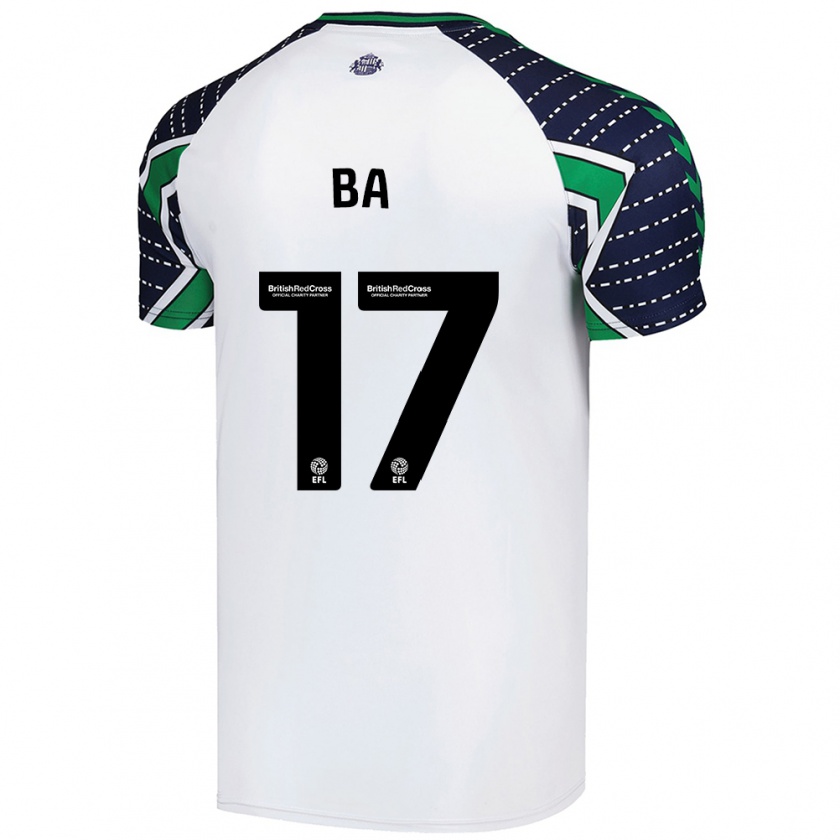 Kandiny Niño Camiseta Abdoullah Ba #17 Blanco 2ª Equipación 2024/25 La Camisa Chile