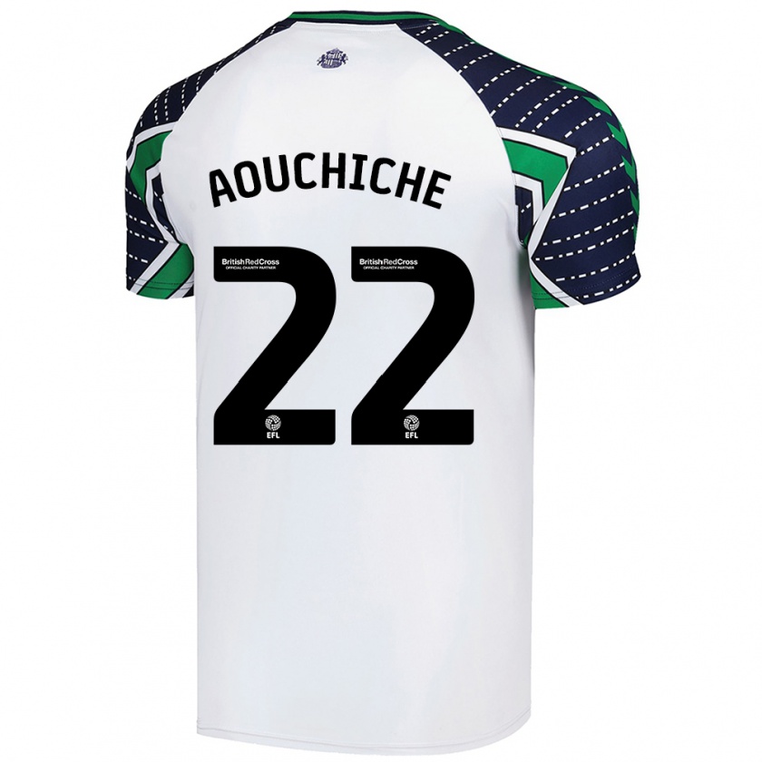 Kandiny Niño Camiseta Adil Aouchiche #22 Blanco 2ª Equipación 2024/25 La Camisa Chile