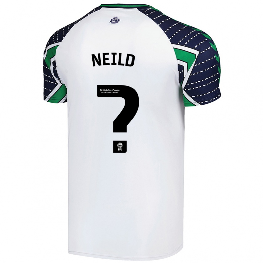 Kandiny Niño Camiseta Joe Neild #0 Blanco 2ª Equipación 2024/25 La Camisa Chile